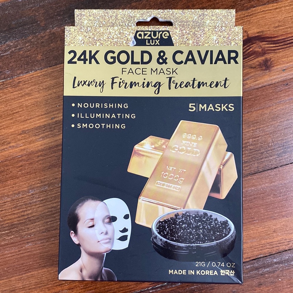 NIB 24k gold & caviar set of 5 face masks